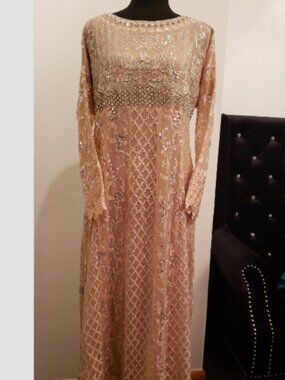 Beautiful Pink Long Indian Anarkali Kaftan style